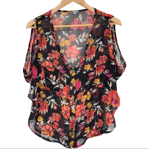 Charlotte Russo sheer sleeveless fall floral top - Picture 2 of 9